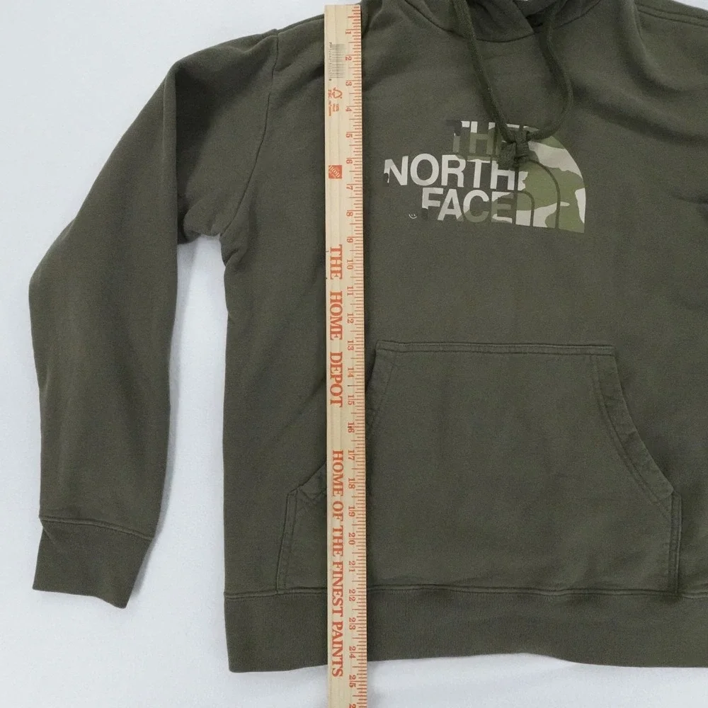 The North Face Hoodie Mens Large Green Half Dome Logo Camo Pullover Outdoor‎